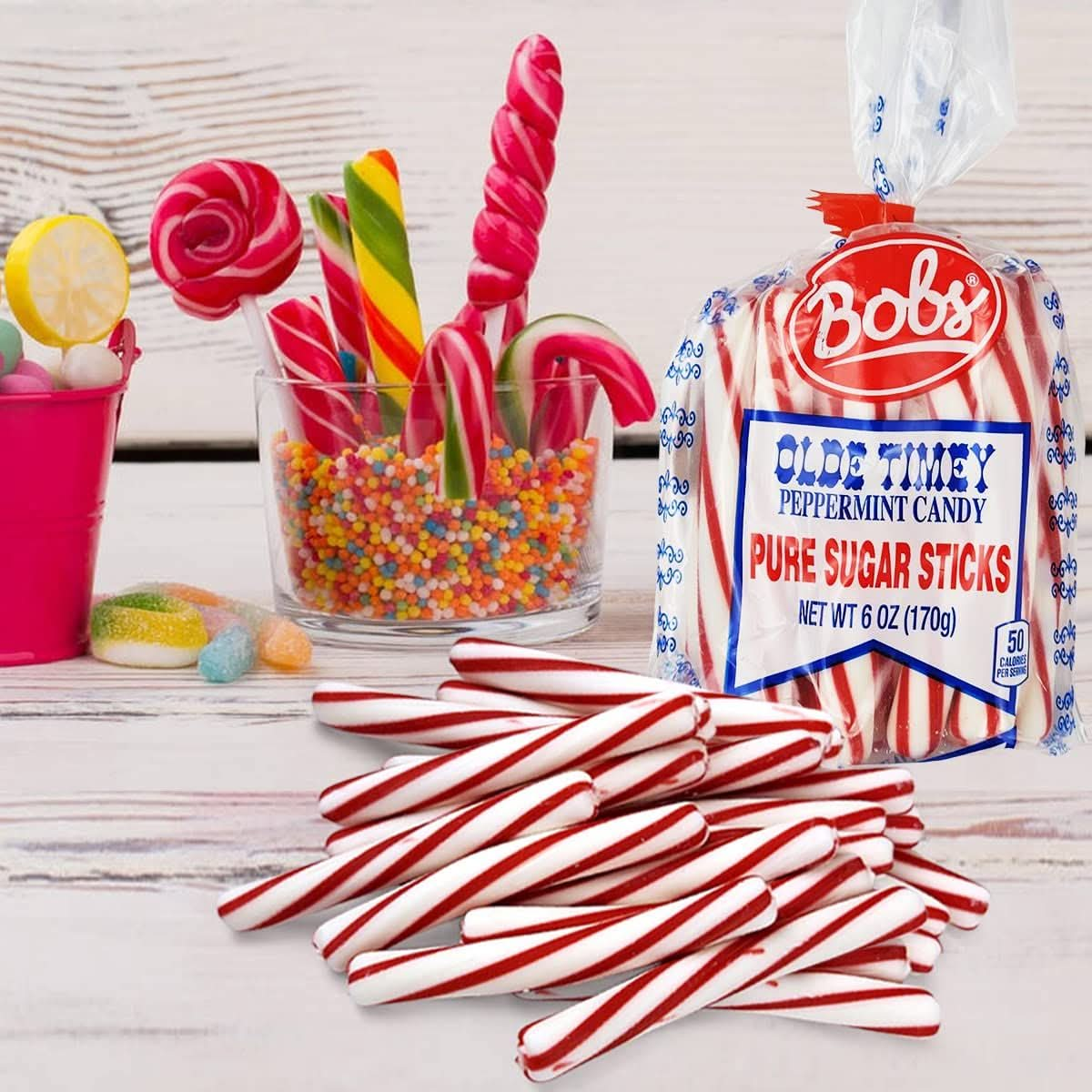 Bobs Sweet Stripes Soft Peppermint Candy 5 Pound Individually Wrapped Mint Candy Bulk Bag Red and White Peppermint Flavor Candies for Holidays Parties Easter 5lb