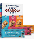 OATRAGEOUS Chewy Granola Bars Variety Pack Peanut Butter Chocolate Chip Chocolate Chunk and Smores Flavors Made with Whole Grain Oats Healthy Snacks for Adults and Kids Breakfast Bars 18 Pack