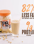 PBfit Pure Peanut, 100% Powdered Peanut Powder, Non-GMO, Plant-Based, Gluten-Free Protein Powder, 9g of Protein, (24 oz)