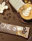 ONE Coffee Shop Protein Bars  Caffeine Vanilla Latte Gluten Free with 20g Protein and only1g Sugar GuiltFree Snacking for High Protein Diets 212 oz 12 Count