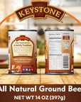 Keystone All Natural Ground Beef 14 Ounce Long Term Emergency Survival Food Canned Meat  Fully Cooked Ready to Eat  Gluten Free Family Pack of 4