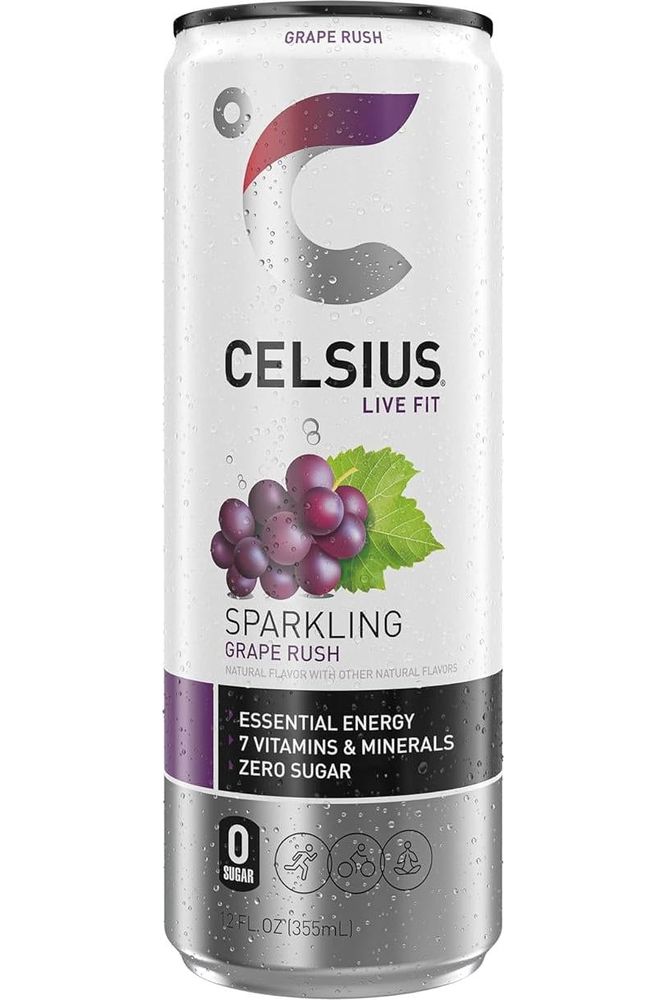 CELSIUS Sparkling Grape Rush - Functional Essential Energy Drink 12 Fl Oz (Pack of 12)