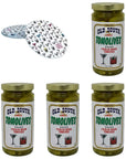 Old South Tomolives Pickled Green Tomatoes 8oz 4 Pack Bundled with Complimentary 4count Coasters  Ultimate Martini Garnish  Great Cocktail Snack