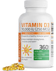 Bronson Vitamin D3 10,000 IU (250 mcg) High Potency - Supports Healthy Immune System, Strong Bones, Muscles & Teeth - Non GMO, 360 Softgels (1 Year Supply)