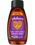 Wholesome Sweeteners Organic Raw Unfiltered Honey, Pesticide Free, Fair Trade, Non GMO & Non Glyphosate, 16 Ounce Squeeze Bottle (Pack of 1) (00280721)