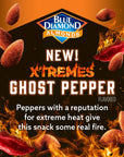 Blue Diamond Almonds XTREMES Ghost Pepper Flavored Spicy Snack Nuts 15 oz Tube Pack of 12