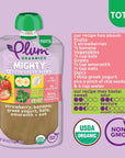 Plum Organics Mighty 4 Organic Toddler Food - Strawberry, Banana, Greek Yogurt, Kale, Amaranth, and Oat - 4 oz Pouch (Pack of 12) - Organic Fruit and Vegetable Toddler Food Pouch