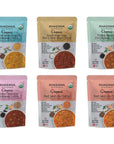 Khazana ORGANIC Curry Ready to Eat Indian Meals Variety Pack Pack of 610oz Pouches  NonGMO Vegan Gluten Free  Kosher  Authentic Cuisine in 90 Seconds