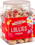 Smarties Lollies  Gluten Free Peanut Fat Free Assorted Fruity Flavors Low Calorie Perfect for Birthdays Parties Made by US Candy Company Since 1949  34 oz 120 Count Lollipops