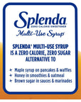 Splenda MultiUse Syrup Zero Calorie Sugar Free Substitute for Maple Syrup Honey Agave and Brown Sugar Allulose Liquid Sweetener 8oz Bottle