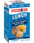 Bumble Bee Lunch On The Run Tuna Salad with Crackers Kit 82 oz Pack of 4  Ready to Eat Includes Crackers Cookie  Peaches  Wild Caught Tuna  Shelf Stable  Convenient Source of Protein