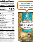 Eden Organic Garbanzo Beans Chickpeas 15 oz Can 12Pack Case No Salt Added NonGMO Gluten Free Vegan Kosher US Grown Heat and Serve Macrobiotic