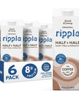 Ripple Half and Half NonDairy Milks  Vegan Milk with 8g Pea Protwin  Shelf Stable  NonGMO Plant Based Gluten Free  32 Fl Oz Pack of 6 Half and Half