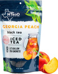 HTeaO Iced Tea Sachets  Georgia Peach Black Tea Mix for Cold Brew  4 Gallons Per Package  Real TexasStyle Flavored Iced Tea in 5 Minutes Pack of 8 Sachet Bags