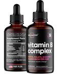 Vitamin B Complex 10000mcg Drops - Premium B Vitamins Complex for Stronger Hair, Skin & Nails - Made in USA - Energy & Metabolism Boost - 100% Vegan Immune Support with B 12 Vitamin & Biotin - 2 fl oz