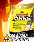 MAMMOTH MASS: Weight Gainer, High Calorie Protein Powder Workout Smoothie Shake, Meal Replacement, Low Sugar, Whey Isolate Concentrate, Casein Protein Blend, Weight Training, High Protein (Vanilla, 15lb)