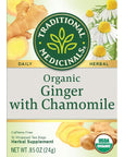 Traditional Medicinal Organic Ginger with Chamomile Tea  16 Bags