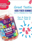 Kids Fiber Gummy Bears Supplement - Daily Prebiotic Fiber for Kids, Supports Regularity, Digestive Health & Immune Support, Nature's Plant Based Chicory Root Vitamins, Vegan, Berry Flavor, 120 Gummies