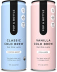 Pop  Bottle Classic  Vanilla Oat Milk Lattes  Cold Brew Marine Collagen  Antioxidants MCT Oil Organic Dairy Free Gluten Free Lightly Sweetened with Dates  8 Fl Oz Pack of 12 6 Each