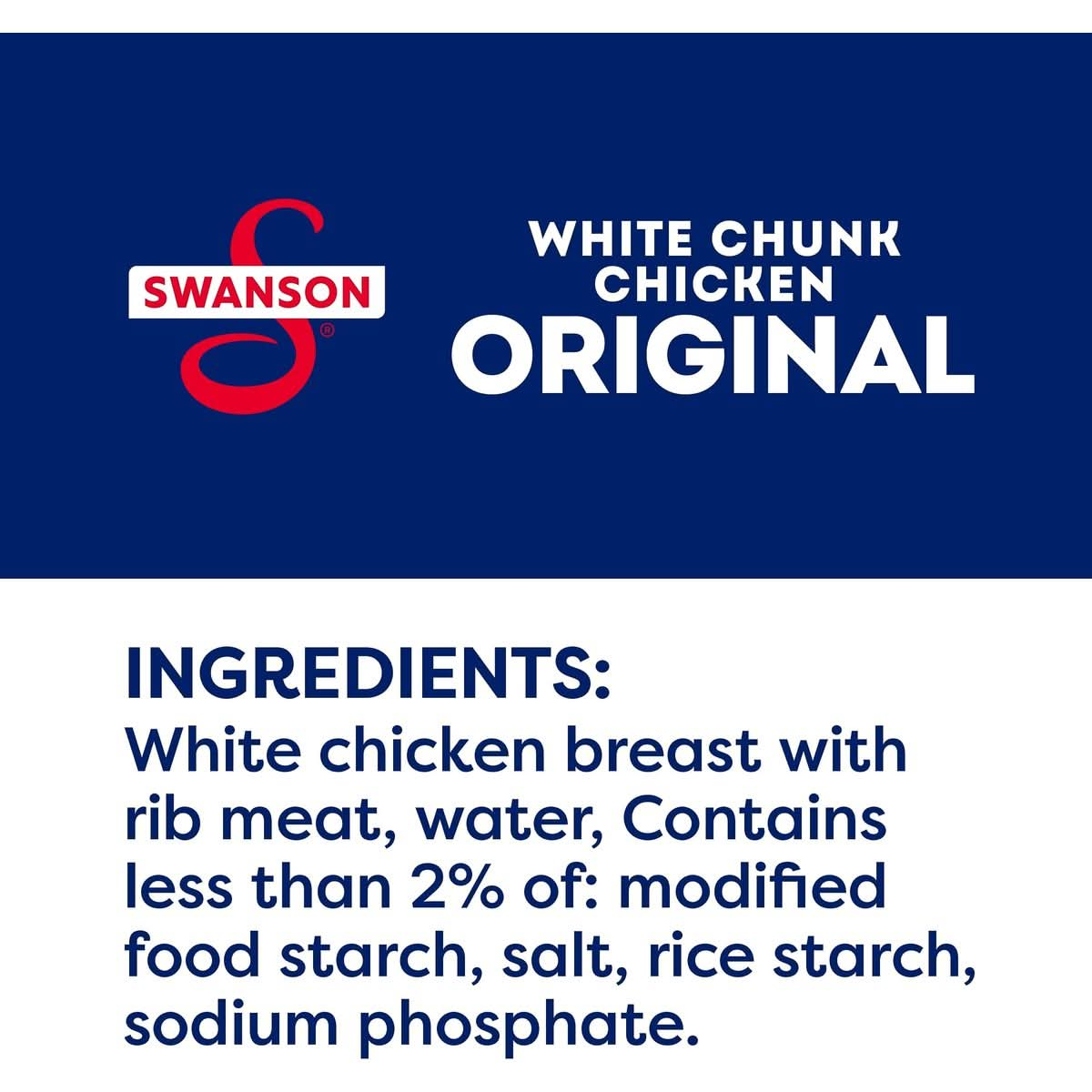 Swanson Original White Chunk Fully Cooked Chicken Ready to Eat Simple OntheGo Meals 26 OZ Pouch Case of 12