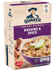 Quaker Instant Oatmeal Raisins  Spice 10 Ct