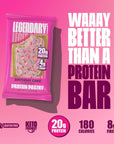 Legendary Foods 20 gr Protein Pastry | Low Carb Tasty Protein Bar Alternative | Keto Friendly | No Sugar Added | High Protein Snacks | Gluten Free On-The-Go Breakfast | Keto Food - Birthday Cake (8-Pack)