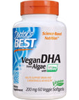 Doctor's Best Vegetarian DHA from Algae, Non-GMO, Vegan, Gluten Free, 200 mg, 60 Count