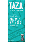 Taza Chocolate Organic Amaze Bar 80 Stone Ground Sea Salt Almond 25 Ounce 6 Count Vegan