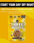 Three Wishes Granola Original 4Pack  Gluten Free Granola 6g Protein  3g Sugar Healthy Breakfast  OntheGo Snack  Vegan Kosher  GrainFree