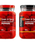 Peppadew Sweet and Spicy Juanita Piquante Peppers  Pack Of 2 14 Oz Jars  Hot Whole and Mild Whole Piquante Peppers  Versatile Ingredient For Salad Pizza Wraps Charcuterie Board