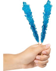 Candy Envy  Blue Rock Candy Sugar Sticks  Blue Raspberry Flavored  12 Indiv Wrapped