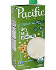 Pacific Foods Organic Unsweetened Soy Milk Plant Based Milk 32 oz Carton