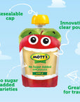 Mott's No Sugar Added Applesauce Variety Pack, 3.2 Oz Clear Pouches, 20 pack