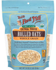 Bobs Red Mill Organic Extra Thick Rolled Oats 16ounce Pack of 4