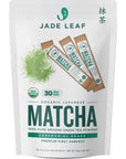 Jade Leaf Matcha Organic Ceremonial Grade Green Tea Powder - Farm Direct First Harvest - Single Serve Stick Packs - Authentic Japanese Origin (30 Count Single Serve Stick Pack Pouch)