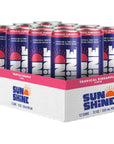 Sunshine Sparkling Energy Drink, Tropical Pineapple, Vitamin C, Electrolytes, 70mg of Natural Caffeine, 12oz (Pack of 12)