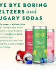 AVEC Yuzu  Lime Premium Flavored Sparkling Water Bubbly Drink Mixer with Real Fruit Juice Vegan Non Alcoholic Drinks Gluten Free Seltzer Water No Added Sugar 845oz Each Pack of 12 Cans