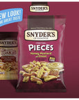 Snyders of Hanover Pretzel Pieces Variety 12 Pack bundled by SUPERDEALS 4 Cheddar Cheese 4 Honey Mustard and Onion 4 Jalapeno Pretzels 225 oz each bag total 27 Ounces with mystery gift in every order