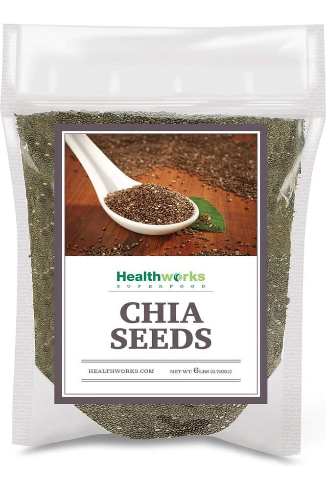 Healthworks Chia Seeds Raw (96 Ounce / 6 Pounds) | Premium &amp; All-Natural | Contains Omega 3, Fiber &amp; Protein | Great with Shakes, Smoothies &amp; Oatmeal | Packaging May Vary