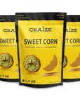 Craize Sweet Corn Crisps | Gluten Free, Vegan, Kosher, Toasted Corn Crackers | 3 pack, 4 oz each