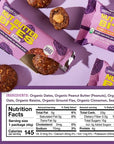 Sweet Nothings, Superfood Nut Butter Bites Organic Snack, Oatmeal Raisin, Filled with Peanut Butter, 24-2 Bite Packs - No Added Sugar, Plant Based, Vegan, Only 7 Ingredients