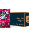 LesserEvil Strawberry Beet Lil Puffs Organic Snacks for Kids RiceFree 0g Sugar Per Serving 06 Oz Pack of 24