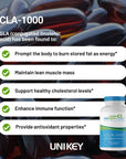 Uni Key Health CLA-1000 | Naturally Supports Healthy Weight Management | 800 mg Conjugated Linoleic Acid | 90 Servings