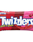 TWIZZLERS PULL 'N' PEEL Cherry Flavored Licorice Style, Low Fat Candy Bag, 14 oz