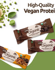 NuGo Organic Double Dark Chocolate with Sea Salt 10 Protein Bar Vegan Gluten Free NonGMO Kosher Pareve 12 Count