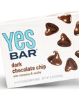 The YES Bar  Dark Chocolate Chip  Plant Based Protein Decadent Snack Bar  Vegan Paleo Gluten Free Dairy Free Low Sugar Healthy Snack Breakfast Low Carb Keto Friendly Pack of 6