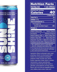 Sunshine Beverages Sparkling Energy Drink Blueberry Lemonade Caffeine Vitamin Water Coffee Alternative Healthy Energy Drinks Clean Energy Drink Bubbly Low Calorie Healthy Drinks 12 oz Pack of 12