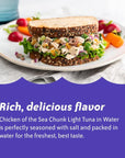 Chicken Of The Sea Chunk Light Tuna In Water 12 oz Can Pack of 6 with By The Cup Spatula Knife