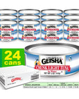 GEISHA Chunk Light Tuna In Water 5ozPack of 24 Canned Skipjack Tuna  No Trans Fat  No Sugar Added  Kosher Certified  Gluten Free  Omega 3  Good Source of Protein