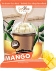 Fusion Select Mango Bubble Tea Mix  Boba Tea Flavored 3in1 Drink Powder with Cream  Sugar  Instant PreMixed Beverage for Hot or Cold Blends  Yummy Frappes  6 oz Pack Made in Taiwan